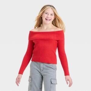 162 Art Class Off the Shoulder Sparkly Ribbed Sweater (Girls Medium, NWT)